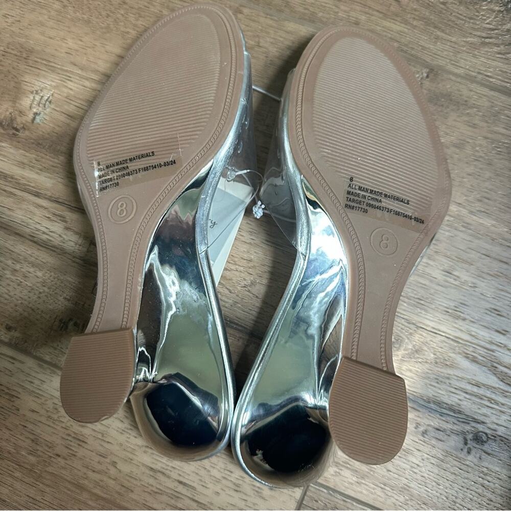 NWT!! A New Day Silver Women's Wedge Shoes, High Heels, Formal, Size‎ 8 - Picture 13 of 14